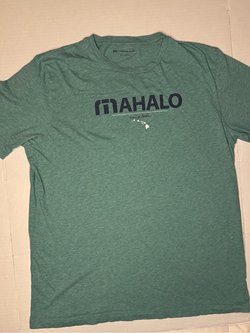 Travis Matthew Men's Crew Neck T-Shirt in Blue/Green